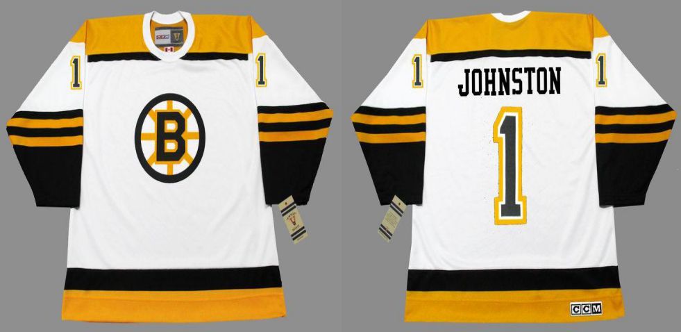2019 Men Boston Bruins 1 Johnston White CCM NHL jerseys